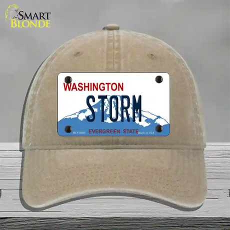 Storm Washington Novelty License Plate Hat Unconstructed Cotton / Khaki