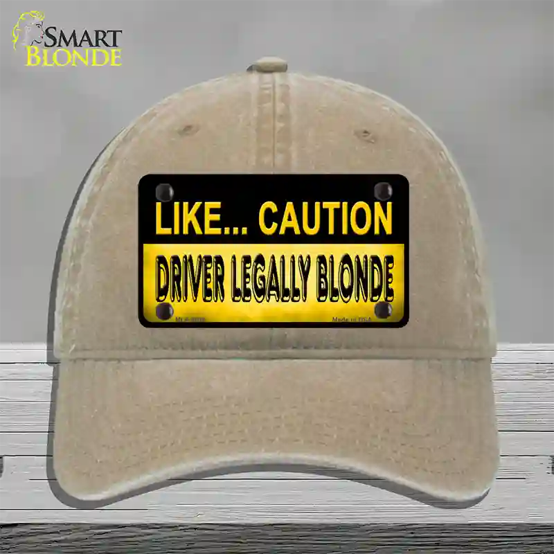 Driver Legally Blonde Novelty License Plate Hat Unconstructed Cotton / Khaki