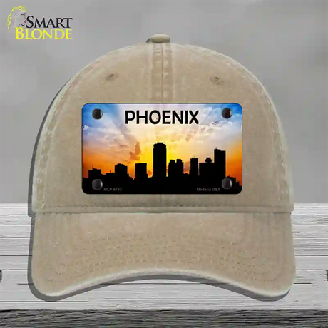 Phoenix Silhouette Novelty License Plate Hat Unconstructed Cotton / Khaki