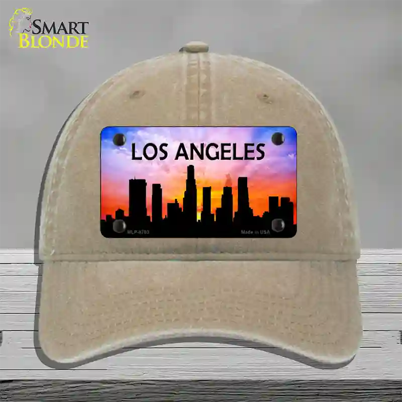 Los Angeles Silhouette Novelty License Plate Hat Unconstructed Cotton / Khaki