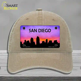 San Diego Silhouette Novelty License Plate Hat Unconstructed Cotton / Khaki