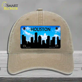 Houston Silhouette Novelty License Plate Hat Unconstructed Cotton / Khaki