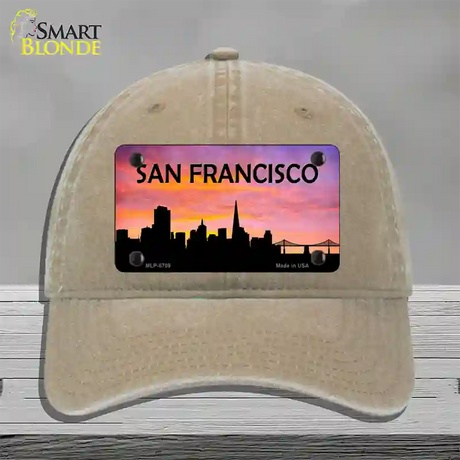 San Francisco Silhouette Novelty License Plate Hat Unconstructed Cotton / Khaki