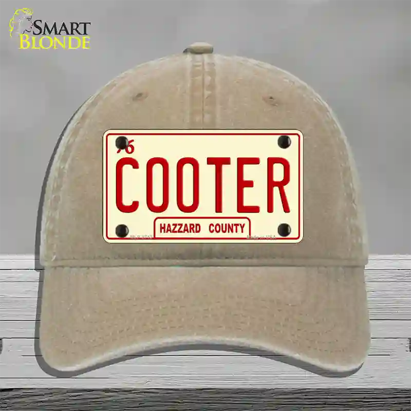 Cooter Novelty License Plate Hat Unconstructed Cotton / Khaki