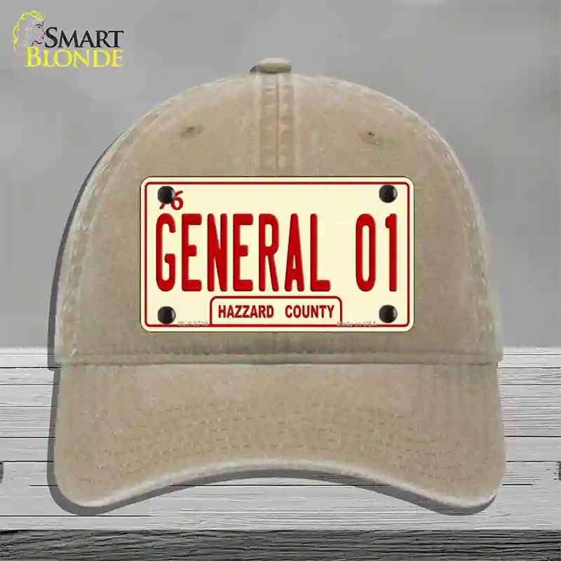 General 01 Novelty License Plate Hat Unconstructed Cotton / Khaki