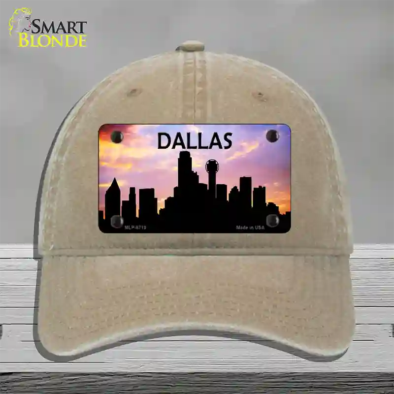 Dallas Silhouette Novelty License Plate Hat Unconstructed Cotton / Khaki