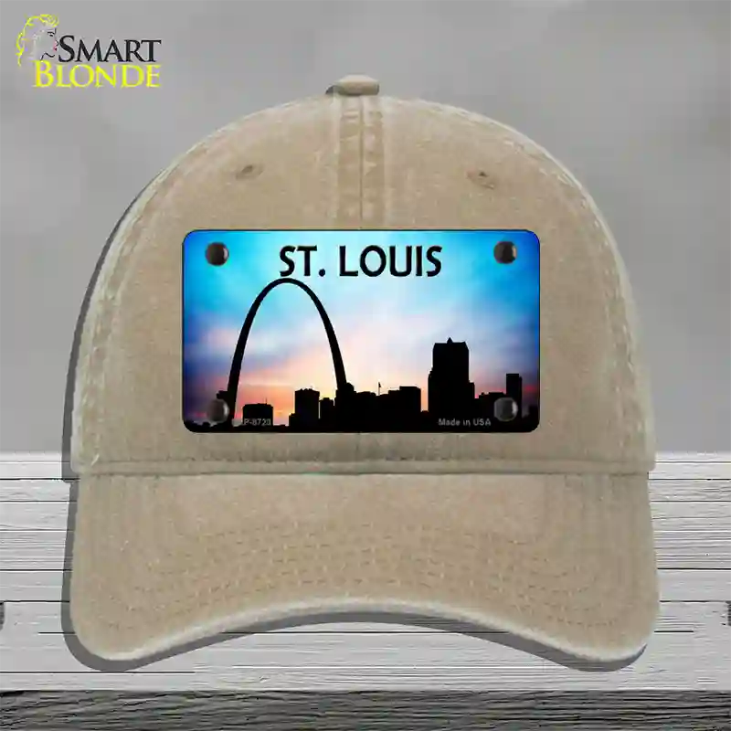 St Louis Silhouette Novelty License Plate Hat Unconstructed Cotton / Khaki