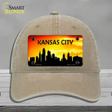 Kansas City Silhouette Novelty License Plate Hat Unconstructed Cotton / Khaki