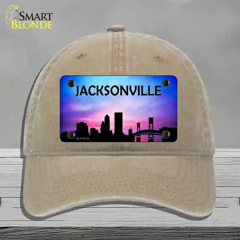 Jacksonville Silhouette Novelty License Plate Hat Unconstructed Cotton / Khaki