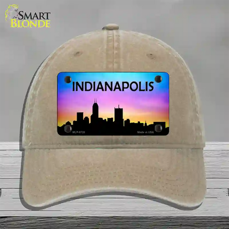 Indianapolis Silhouette Novelty License Plate Hat Unconstructed Cotton / Khaki