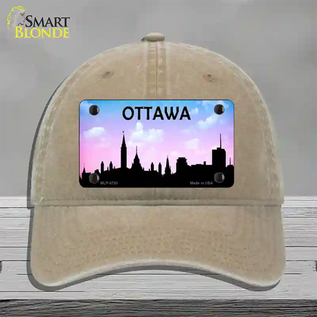 Ottawa Silhouette Novelty License Plate Hat Unconstructed Cotton / Khaki