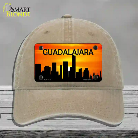 Guadalajara Silhouette Novelty License Plate Hat Unconstructed Cotton / Khaki