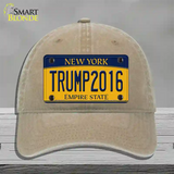 Trump 2016 Novelty License Plate Hat Unconstructed Cotton / Khaki