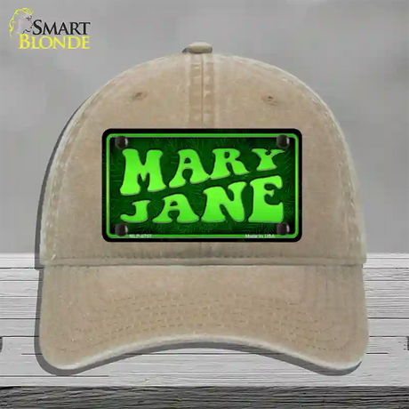 Mary Jane Novelty License Plate Hat Unconstructed Cotton / Khaki