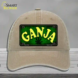 Ganja Novelty License Plate Hat Unconstructed Cotton / Khaki