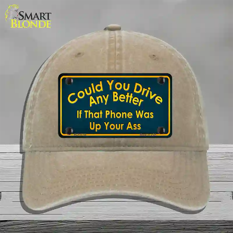 Could You Drive Novelty License Plate Hat Unconstructed Cotton / Khaki