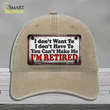 You Cant Make Me Novelty License Plate Hat Unconstructed Cotton / Khaki