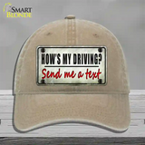 Send Me A Text Novelty License Plate Hat Unconstructed Cotton / Khaki