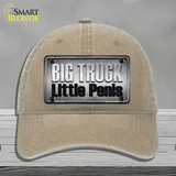 Big Truck Little Penis Novelty License Plate Hat Unconstructed Cotton / Khaki