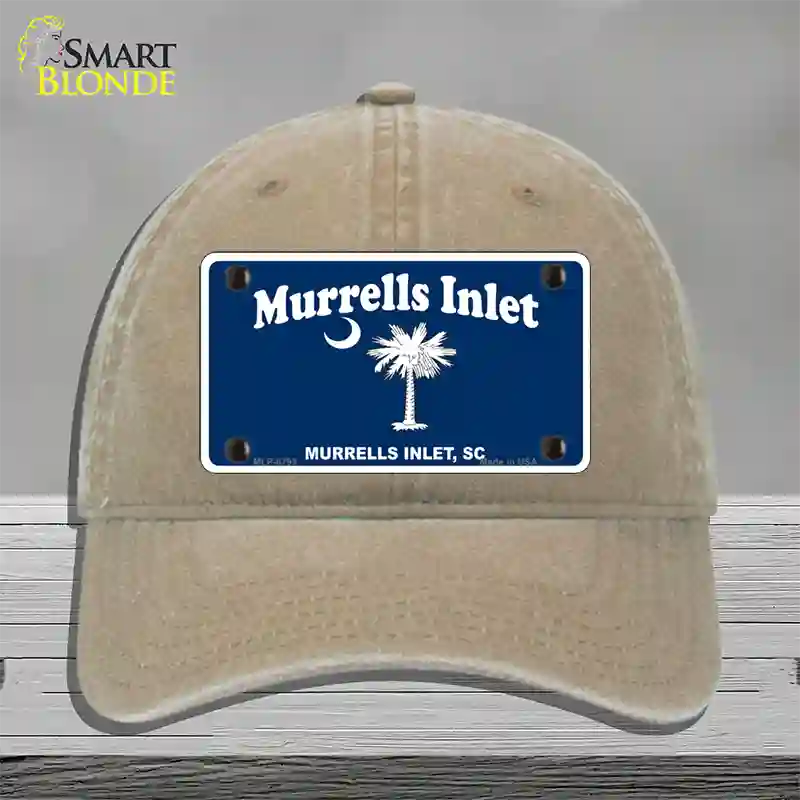 Murrells Inlet Novelty License Plate Hat Unconstructed Cotton / Khaki