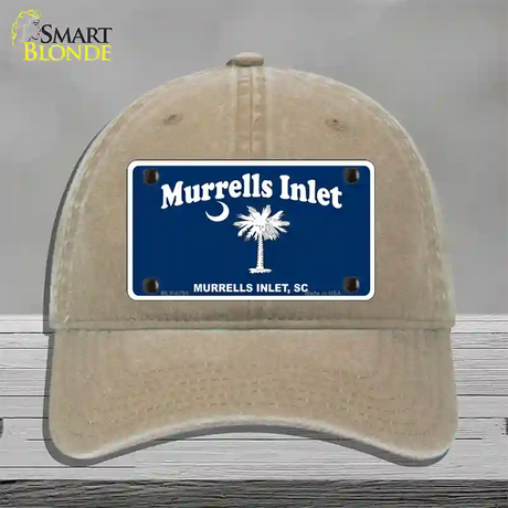 Murrells Inlet Novelty License Plate Hat Unconstructed Cotton / Khaki