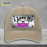 I Love My Geek Novelty License Plate Hat Unconstructed Cotton / Khaki