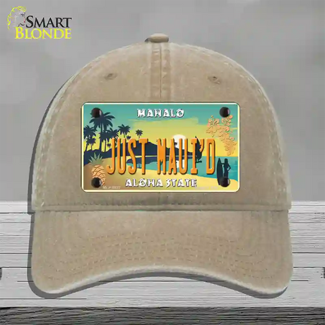 Just Mauid Vintage Novelty License Plate Hat Unconstructed Cotton / Khaki