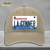 La Conner Washington Novelty License Plate Hat Unconstructed Cotton / Khaki