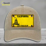 California Dont Tread On Me Novelty License Plate Hat Unconstructed Cotton / Khaki