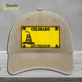 Colorado Dont Tread On Me Novelty License Plate Hat Unconstructed Cotton / Khaki