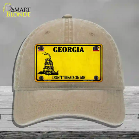 Georgia Dont Tread On Me Novelty License Plate Hat Unconstructed Cotton / Khaki