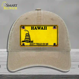 Hawaii Dont Tread On Me Novelty License Plate Hat Unconstructed Cotton / Khaki