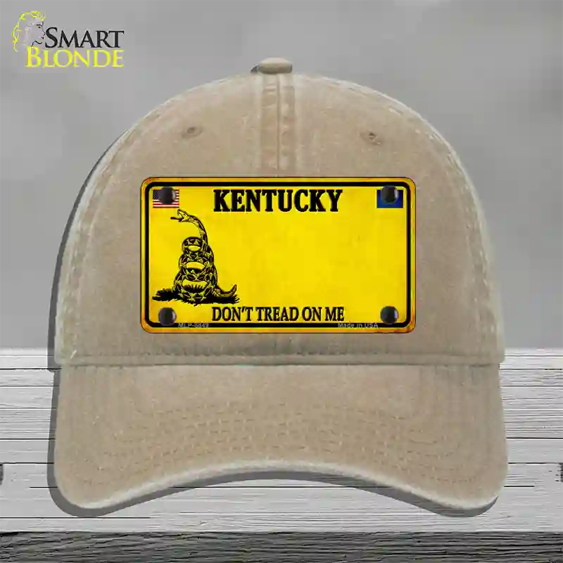 Kentucky Dont Tread On Me Novelty License Plate Hat Unconstructed Cotton / Khaki