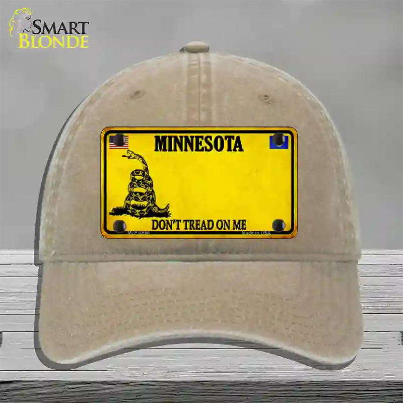 Minnesota Dont Tread On Me Novelty License Plate Hat Unconstructed Cotton / Khaki