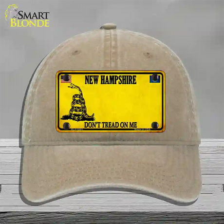 New Hampshire Dont Tread On Me Novelty License Plate Hat Unconstructed Cotton / Khaki