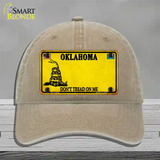 Oklahoma Dont Tread On Me Novelty License Plate Hat Unconstructed Cotton / Khaki