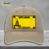 South Carolina Dont Tread On Me Novelty License Plate Hat Unconstructed Cotton / Khaki