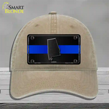 Alabama Thin Blue Line Novelty License Plate Hat Unconstructed Cotton / Khaki