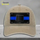 Colorado Thin Blue Line Novelty License Plate Hat Unconstructed Cotton / Khaki