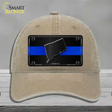 Connecticut Thin Blue Line Novelty License Plate Hat Unconstructed Cotton / Khaki