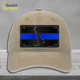 Delaware Thin Blue Line Novelty License Plate Hat Unconstructed Cotton / Khaki