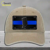 Indiana Thin Blue Line Novelty License Plate Hat Unconstructed Cotton / Khaki