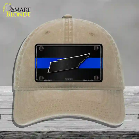 Tennessee Thin Blue Line Novelty License Plate Hat Unconstructed Cotton / Khaki