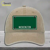 Washington Green Novelty License Plate Hat Unconstructed Cotton / Khaki