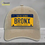 Bronx New York Novelty License Plate Hat Unconstructed Cotton / Khaki