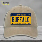 Buffalo New York Novelty License Plate Hat Unconstructed Cotton / Khaki