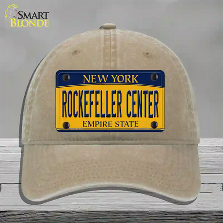 Rockefeller Center New York Novelty License Plate Hat Unconstructed Cotton / Khaki