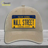 Wall Street New York Novelty License Plate Hat Unconstructed Cotton / Khaki