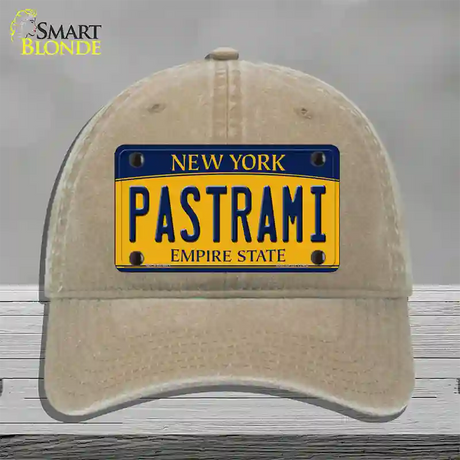 Pastrami New York Novelty License Plate Hat Unconstructed Cotton / Khaki