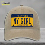 NY Girl New York Novelty License Plate Hat Unconstructed Cotton / Khaki